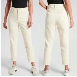 Athleta Sculptek High Waist Straight Leg Ankle Bone Skinny Jean Sz 12 Stretchy